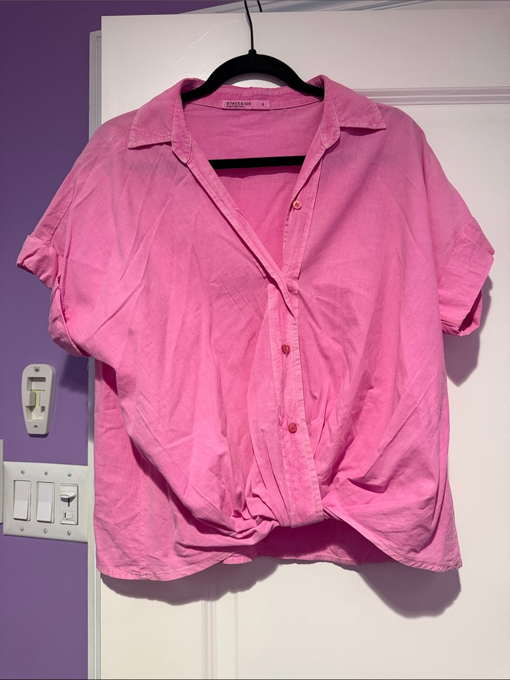 Stateside poplin pink blouse